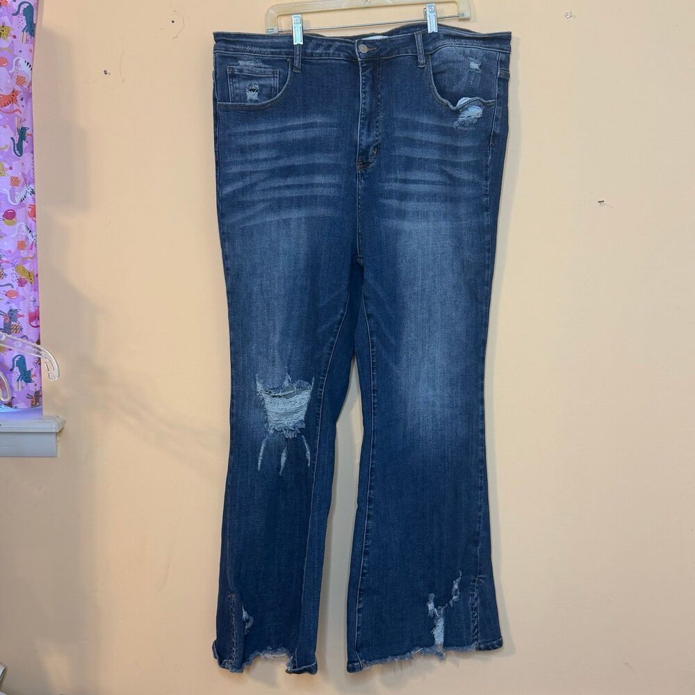 Blakeley 4X high-rise distressed flare jeans